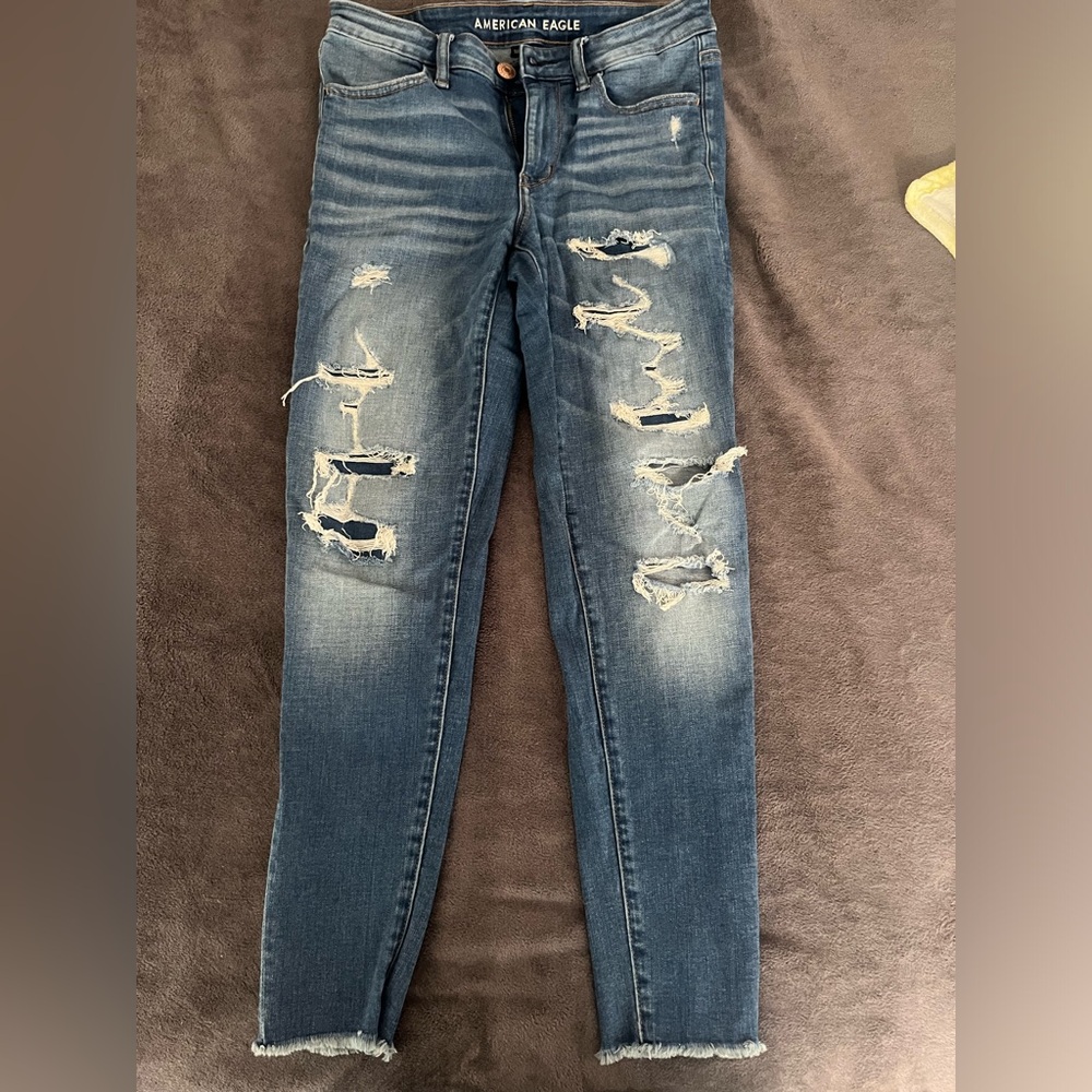 Super stretch skinny jeans. American Eagle